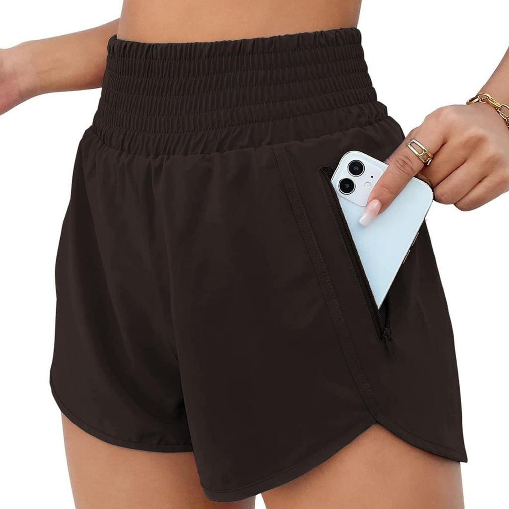 High-Waist Women's European & American Yoga Shorts – Quick-Dry, Loose-Fit, Dual-Layer Design