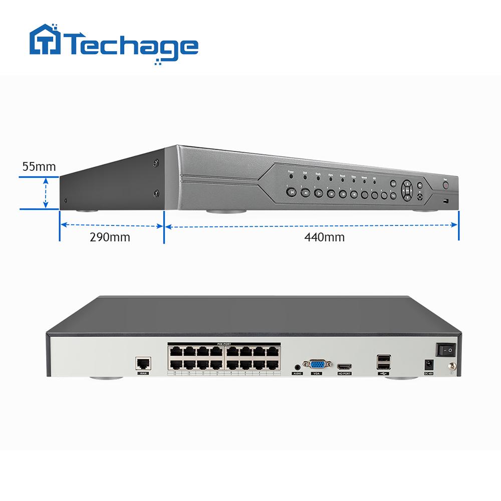Cheap Techage 16CH HD 5MP PTZ AI POE NVR Kit Security Camera System Two