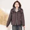 New cotton-padded jacket Middle-aged and elderly short hooded loose and thin bread jacket cotton-padded jacket