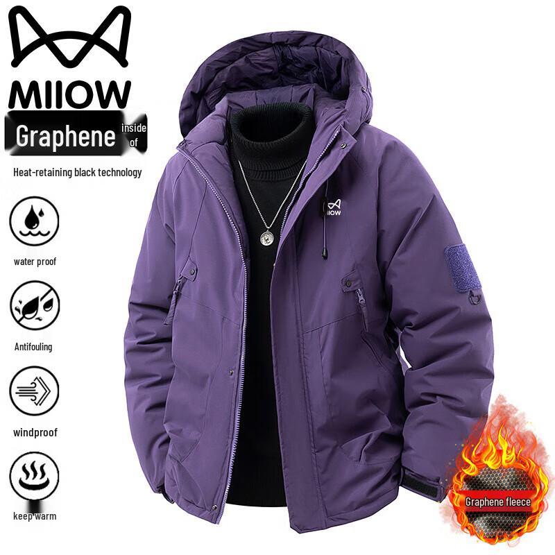 

Maoren Men s Graphene Hooded Windproof Warm Jacket S