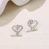 Elegant S925 Sterling Silver Moissanite Heart Stud Earrings for Women - Fashionable, Versatile, and Luxurious Heart-Shaped Jewelry.