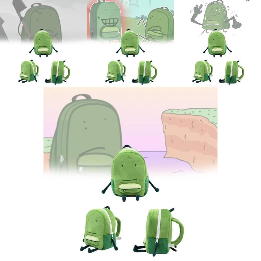 Adorable Green One Liam Backpack Plush Toy Soft Short Plush Animal Backpack
