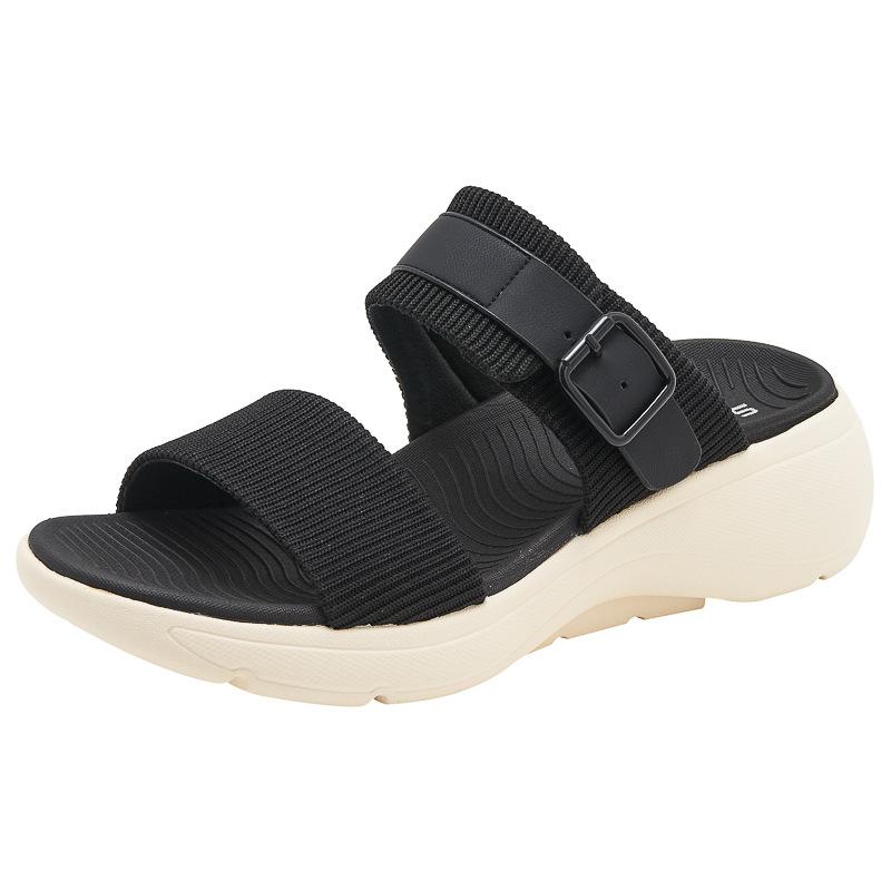 New Spring And Summer Thick Sole Lightweight Non-Slip Comfortable Casual Breathable Elastic Elastic Strap Sports Sandals Simple