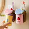 Non Perforated Wash Cup Holder Wall Mounted Storage Rack New Toothbrush & Cup Holder  Household