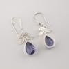 Iolite Gemstone Silver Earrings 925 Sterling Silver Handcrafted Jewelry For Women CE-27-8