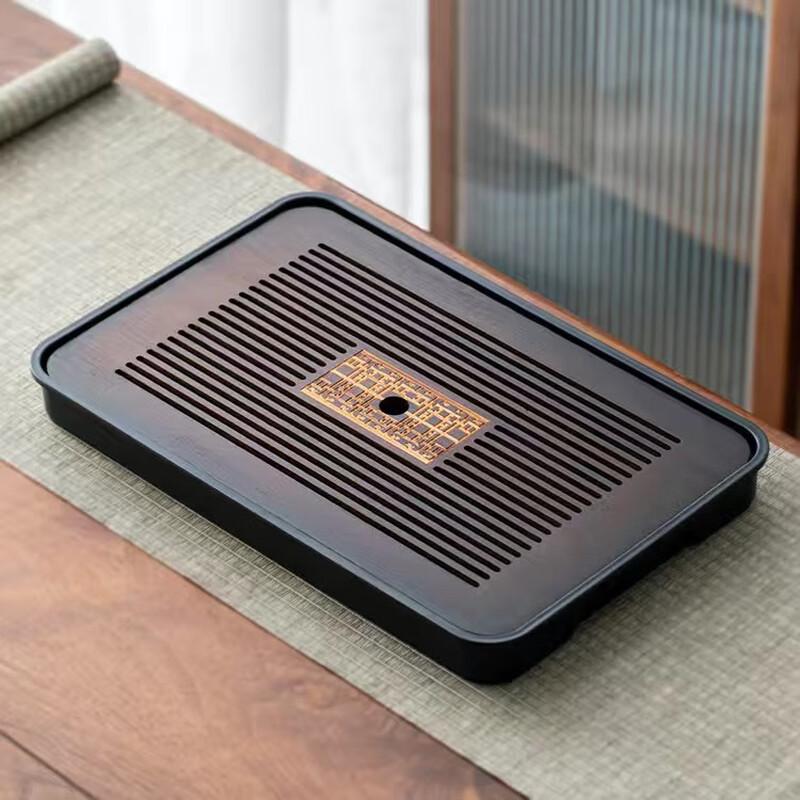 Portable Bamboo Tea Tray with Water Storage