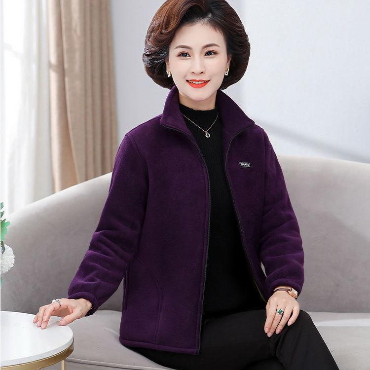 Winter Plus Velvet Thickened Warm Jacket, Age-reducing Women's New Polar Fleece Top, Loose and Thin Fleece