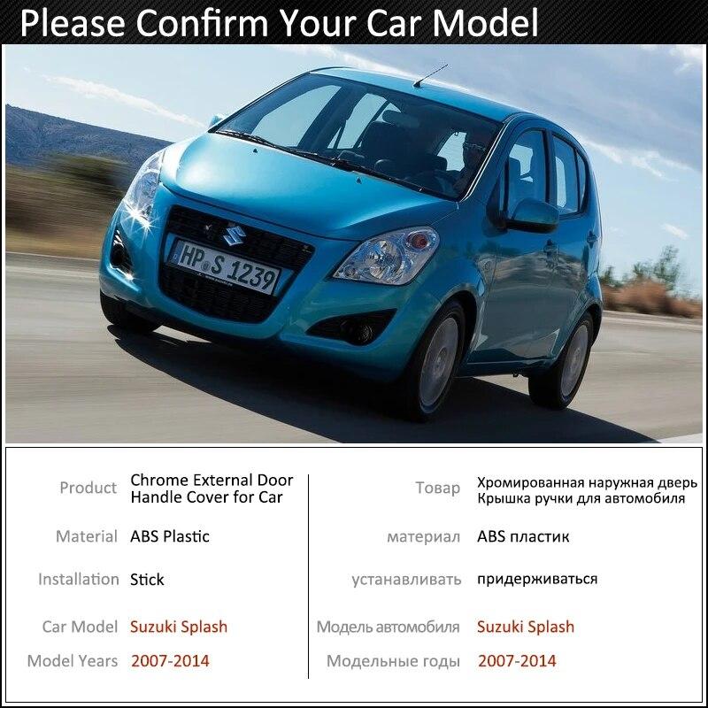 Black Carbon Fiber Door Handle Cover for Suzuki Splash 2007~2014 2009 2010 2011 2012 2013 Accessories Stickers Trim Set Chrome