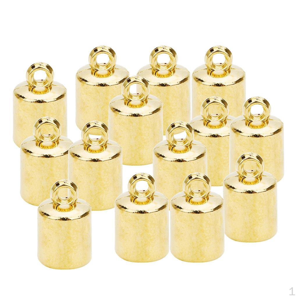 

100 DIY Ювелирные Изделия Крышки Для Бусин Концевая Крышка Шнура Кожаный Коннектор Кисточки 6/10 Мм - Золотой