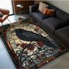 Satanic Skull Ram Head Mat Durable Protective Carpet for Home Office or Outdoor Use Gothic Halloween Home Decoration Rugs Party