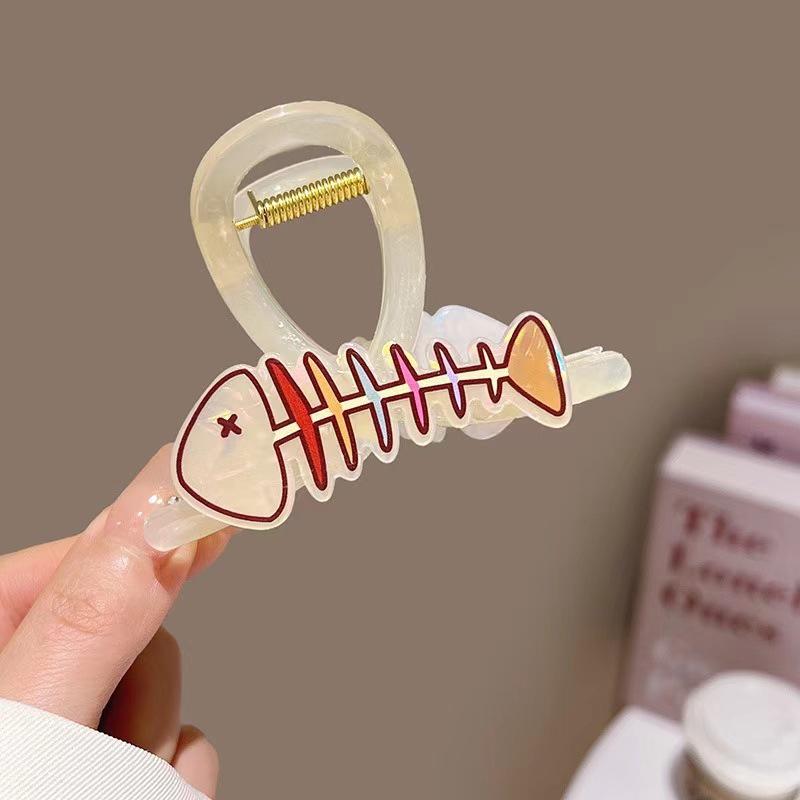 Korejská kreslená sponka do vlasů pes žralok: Štěněcí klip v kombinovaných barvách pro účesy vyčesané nahoru