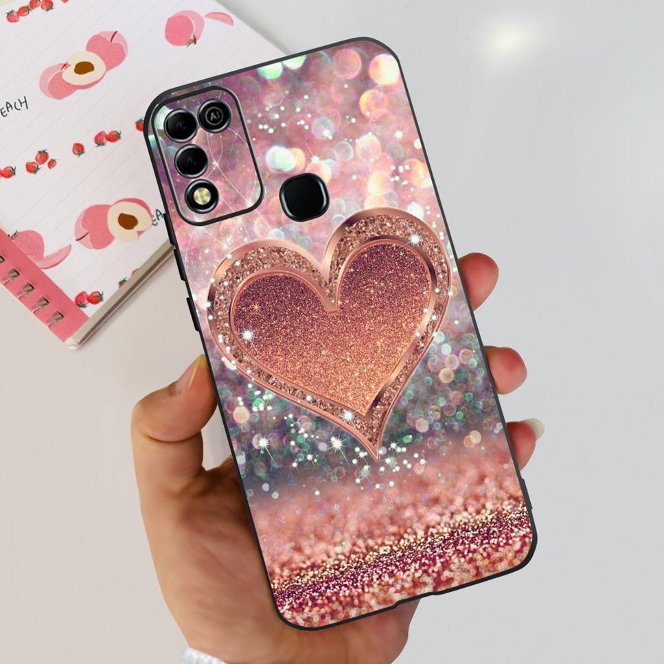 For Infinix Hot 11 Play 6.82" Soft Silicone Phone Cases For Infinix Hot 11 Play 11play 10Play Cover Luxury Flowers Funda Capa