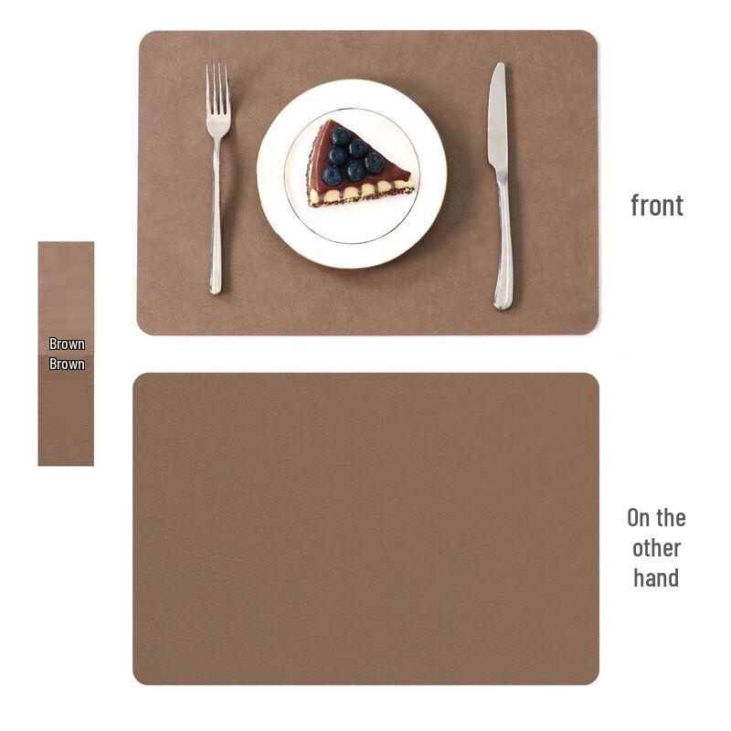 ZISIZ Washable Faux Leather Placemat and Coaster Set
