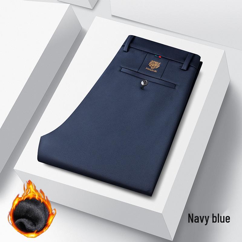 Men's Tiger Head Embroidery Autumn Straight-Leg Stretch Pants - Wrinkle-Resistant Casual Trousers