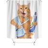 Waterproof Shower Curtain Digital 3D Printing Fun Animal Cat Shower Curtain Partition Curtain Shower Cloth