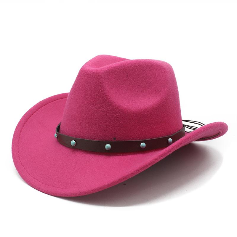Ethnic Style, Western Cowboy Hat, Tibetan Concave Top Hat, Upturned Edge Felt Hat