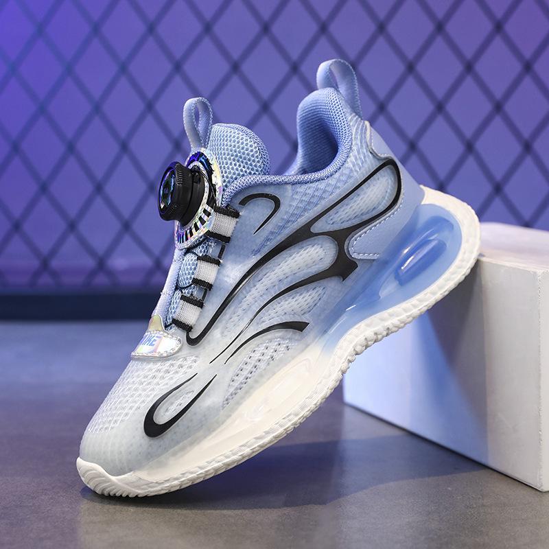 Youth Basketball Shoes: 2026 Rotating Buckle, Lightweight, Non-slip Running Sneakers for Boys