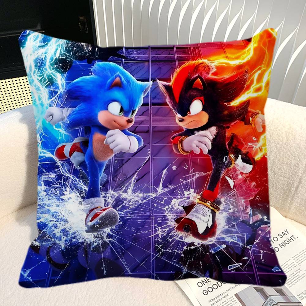 SSonic The HHedgehog Pillow Case Square Pillow Bedroom Sofa Leisure Comfort Cushion Car Home Decoration