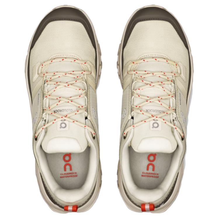 On Cloudrock Comfortable Versatile Waterproof Lightweight Low-Top Hiking Shoes Women Hiking Shoes Beige 3WF10143334