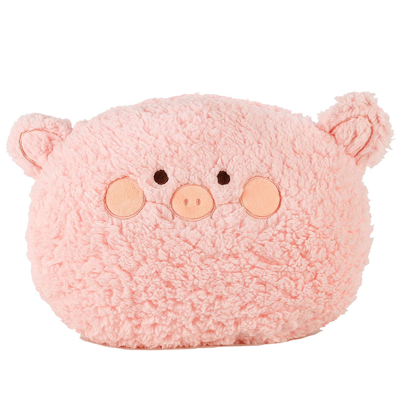Konnwei Unisex Pink Hand Warm Plush Stuffed Pillow Cute Animal Decorative Soft Warm Hand Cushion For Home Bedroom Office 11In