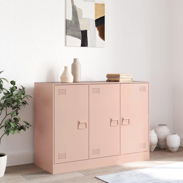 VidaXL Buffet Pink 99x39x73 Cm Steel, Cabinet, Cupboard, Highboard, Sideboard, Storage Cabinet, Organizer of 841722