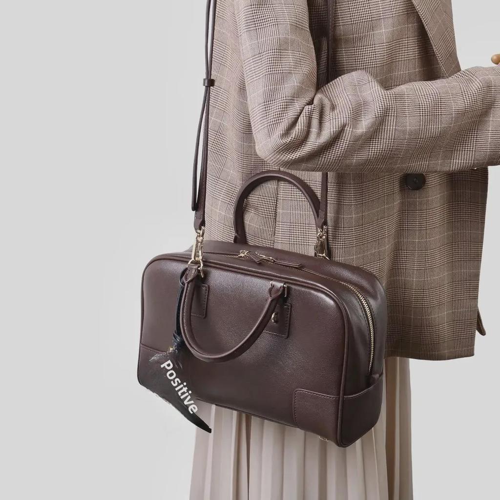 2025 Women's Versatile Bowling Boston Handbag – Small Square Shoulder Messenger Pillow Bag