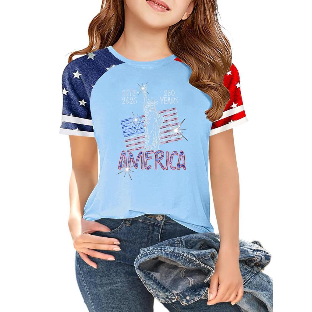 Casual Short Sleeve Crew Neck T Shirt Raglan Sleeve Graphic Print Lightweight Comfortable Soft Fabric Summer Top for Women