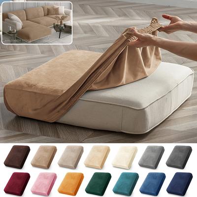 Super Soft Velvet Sofa Covers Luxury Plain Stretch Sofa Couch Cover For Living Room Dustproof Chaise Lounge Case Pet-Friendly