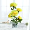 Decorations Plant Artificial Plant Pot Rose Flower Indoor Outdoor Imitation Flower Pot for Home Mini Table Office