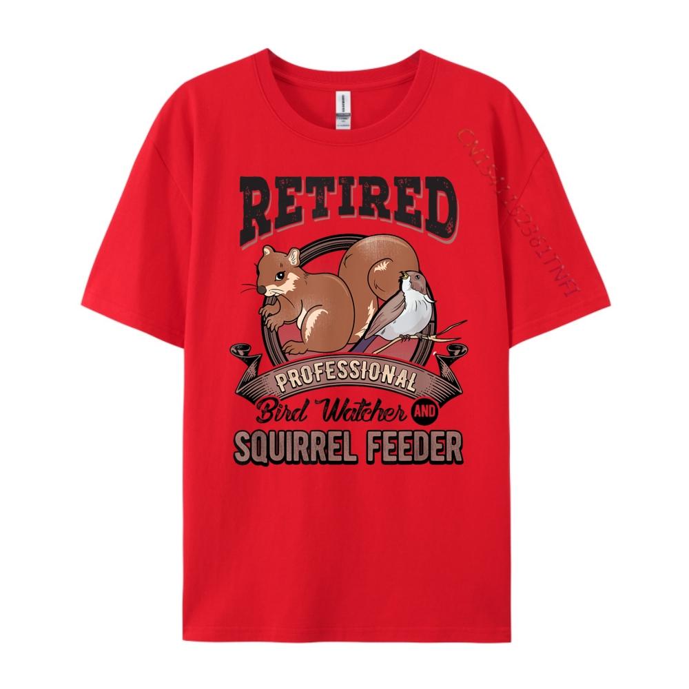 RetireUnisext Bird Watcher Birds Squirrel Feeder Graphic T Shirts Unisex Oversized TShirts Birthday Camiseta S