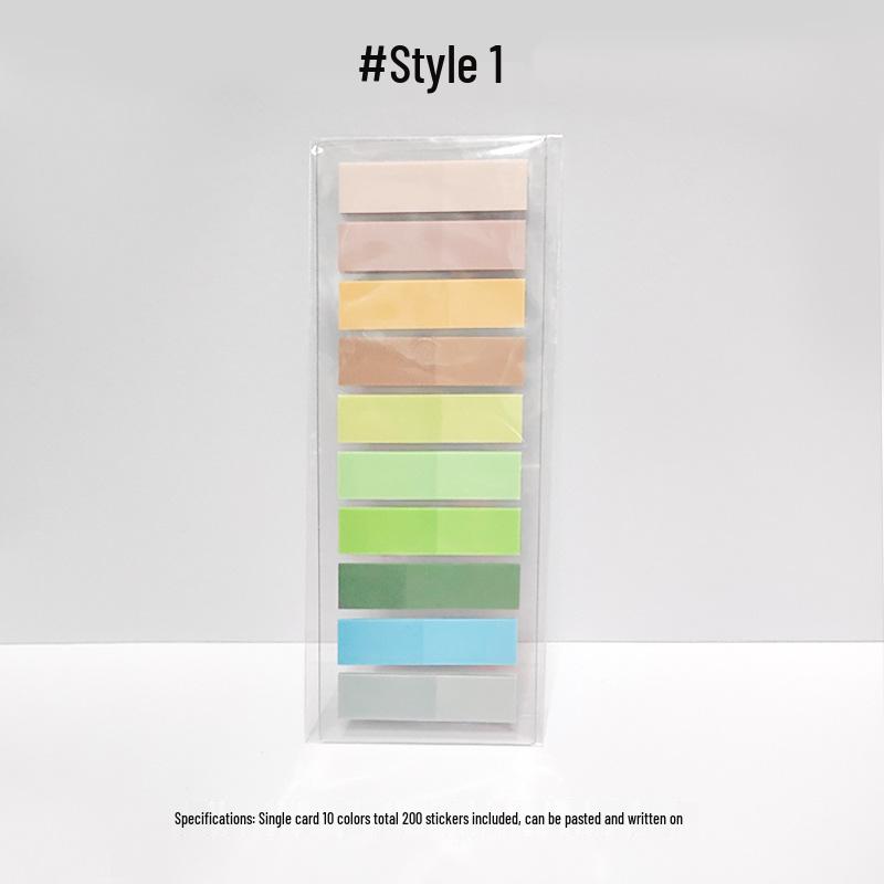 Morandi Color Transparent Sticky Notes - Cute Colorful PET Index Stickers for Marking and Memo.