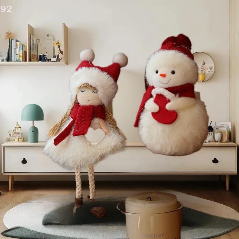 Pupazzo di Neve Peluche Ciondolo di Natale Appeso all'Albero di Natale Ciondolo Carino Bello Decorazione Scena Ornamenti da Appendere all'Albero di Natale