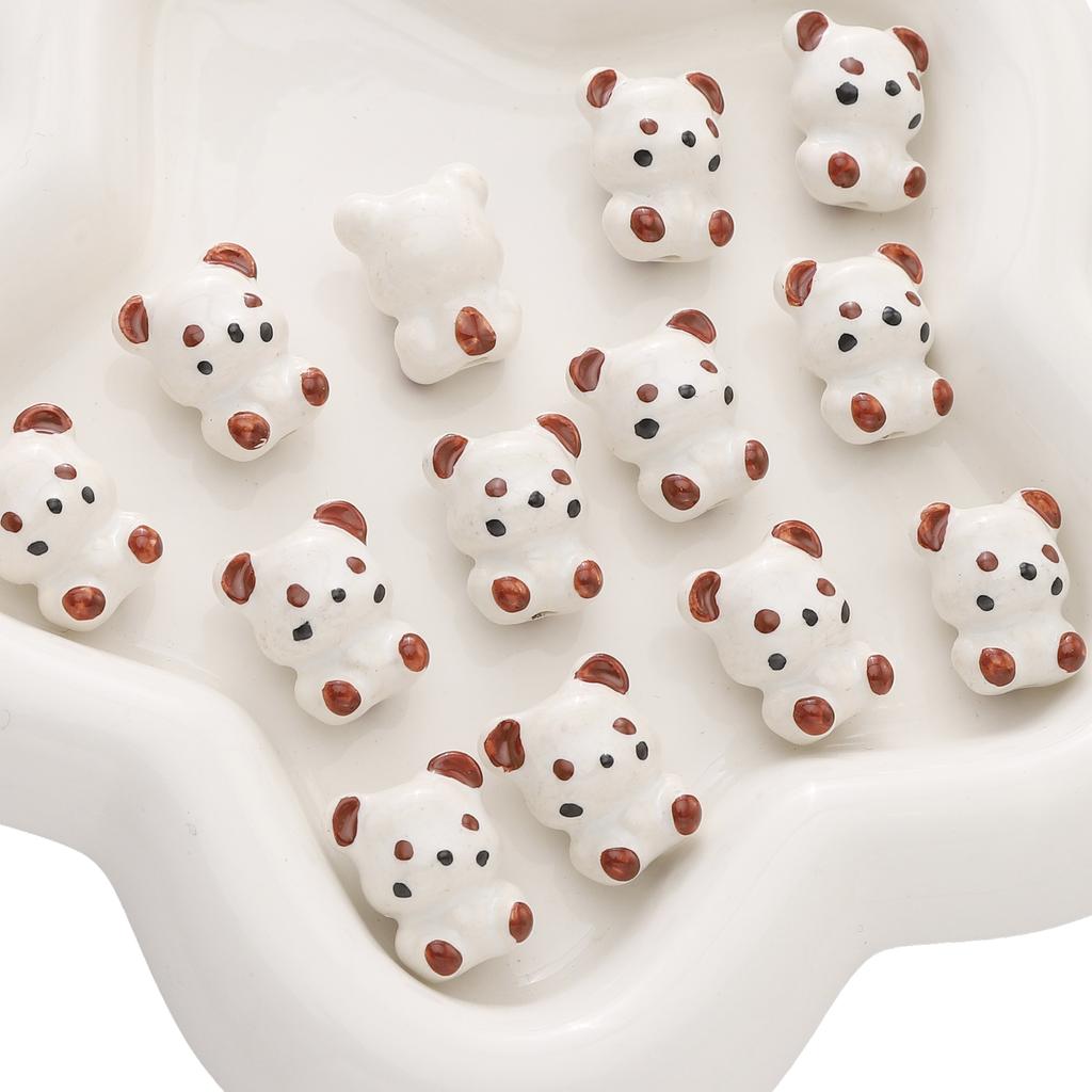 16x19mm Pickup Bear Ceramic Hand-painted Bead For DIY Bracelets Necklaces Jewelry Making