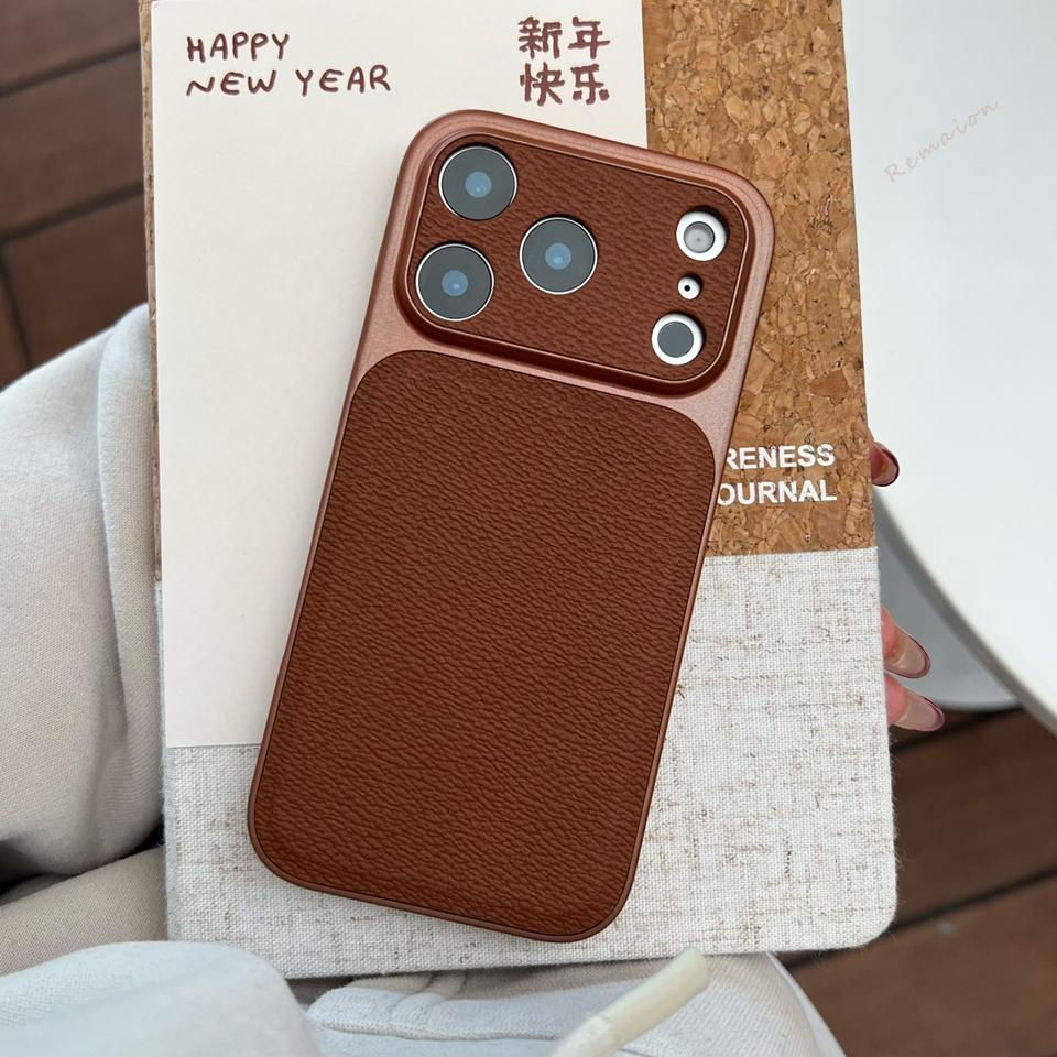 Süßes Leder Handyhülle Für Für Iphone 17 Air 13 14 1 16 17 Pro Max 16Pro 17Pro Offiziell Großes Fenster Stoßfest Schutzhülle