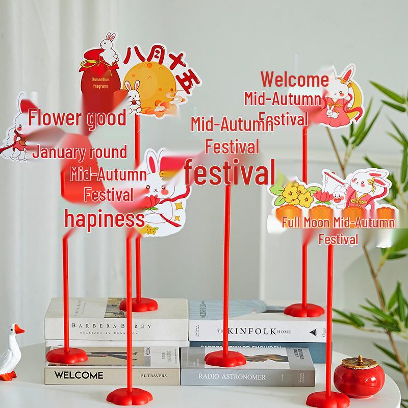 2025 Mid-Autumn Festival & National Day Cat Decor Sign for Shopping Mall & Store Counter Display