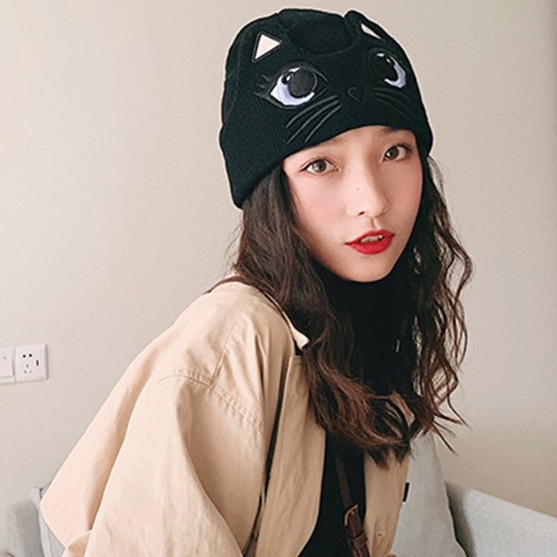Warm Knitted Cuffed Beanie Hat Cute 