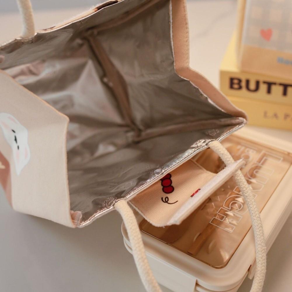 Cute Cartoon Prints Thermal Lunch Bag Thickened Large Capacity Food Storage Bag Portable Lunch Box