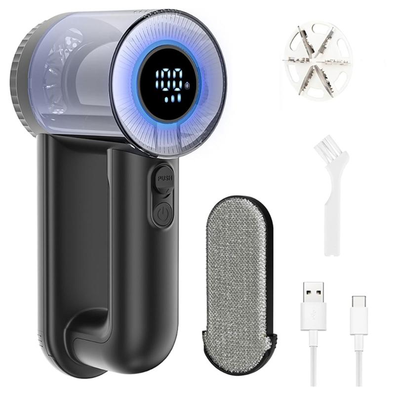 Fabric Shaver Defuzzer Portable Lint Remover for Clothes 3 Modes Rechargeable Sweater Shaver Remove Lint Ball чёрный