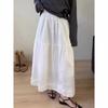 Spring 2026 High Waist Patchwork Wood Ear Ruffle Korean Style Long Cake Skirt