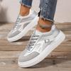 Spring New Thick Sole Women's Vulcanize Shoes Casual Womens Lace-Up White Flats Shoes Comfortable Wear-Resistant Ladies Sneakers