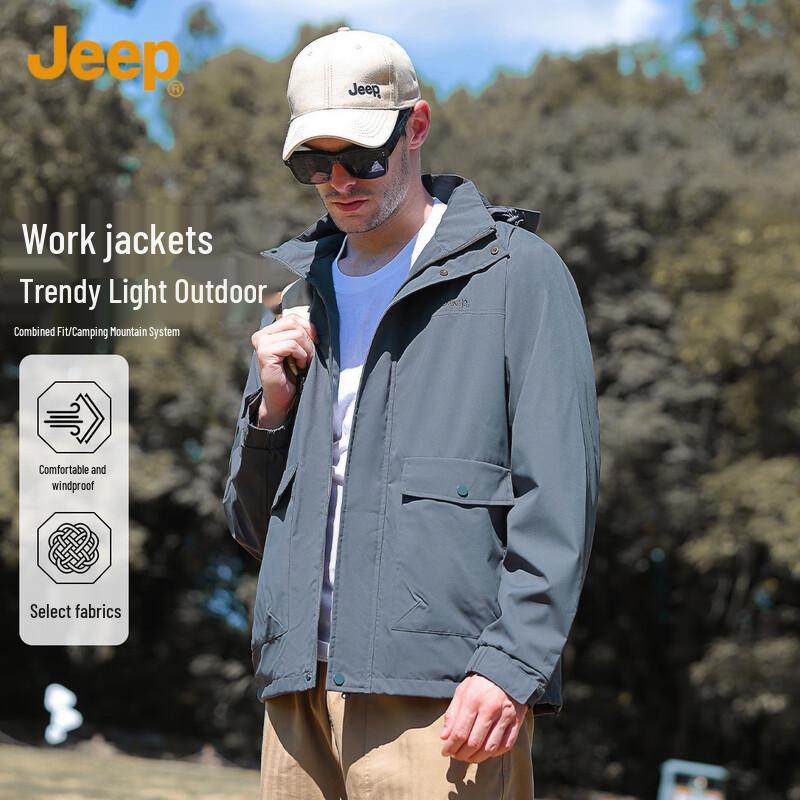 

JEEP Men s Hooded Casual Jacket 3XL