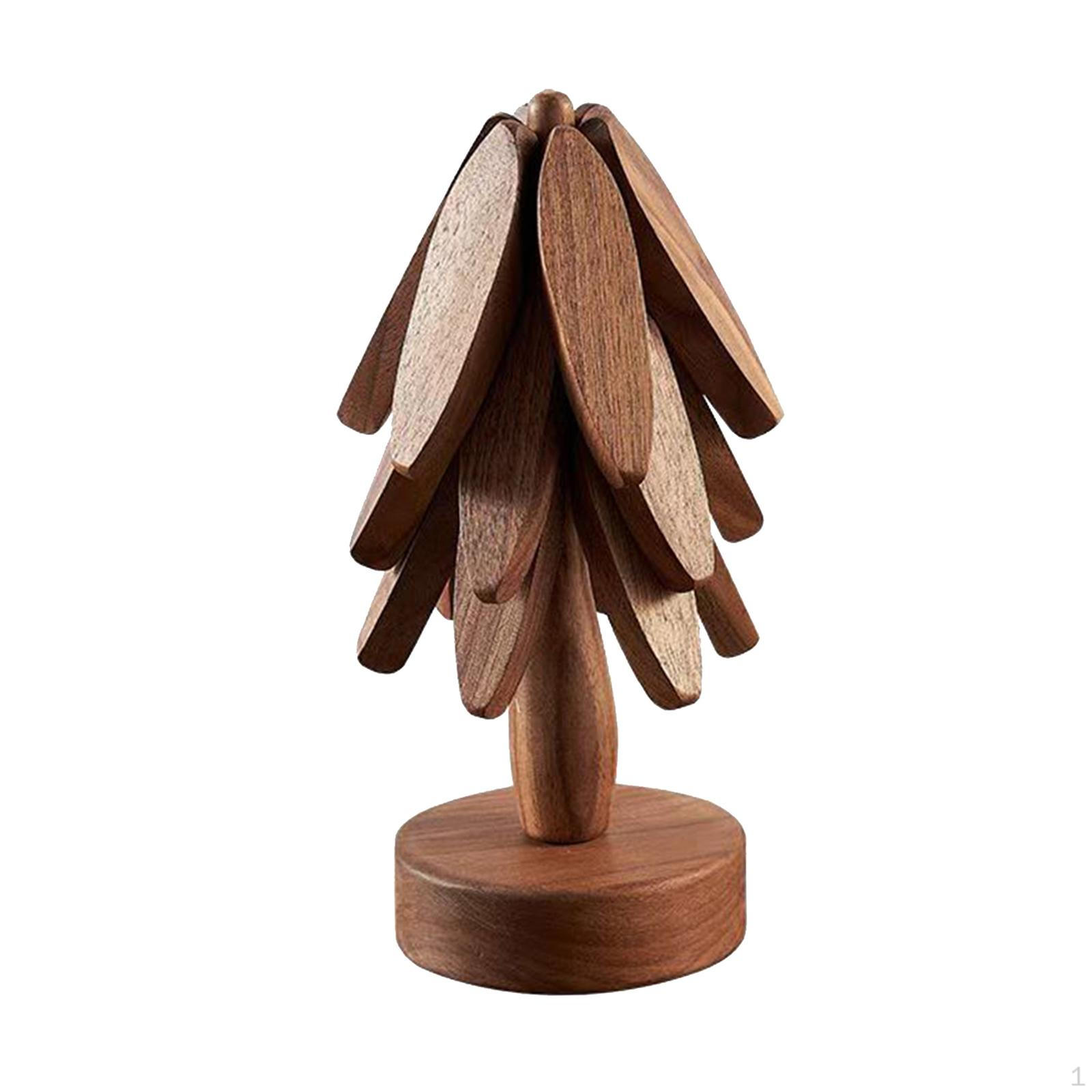 

3 шт. складной деревянный коврик для стола держатель для кастрюли креативная деревянная подставка под напиток защита walnut color