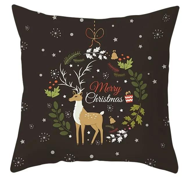 40/45/50/60cm Merry Christmas Santa Claus Printed Cushion Cover for Home Living Room Sofa Decoration Square Pillowcase