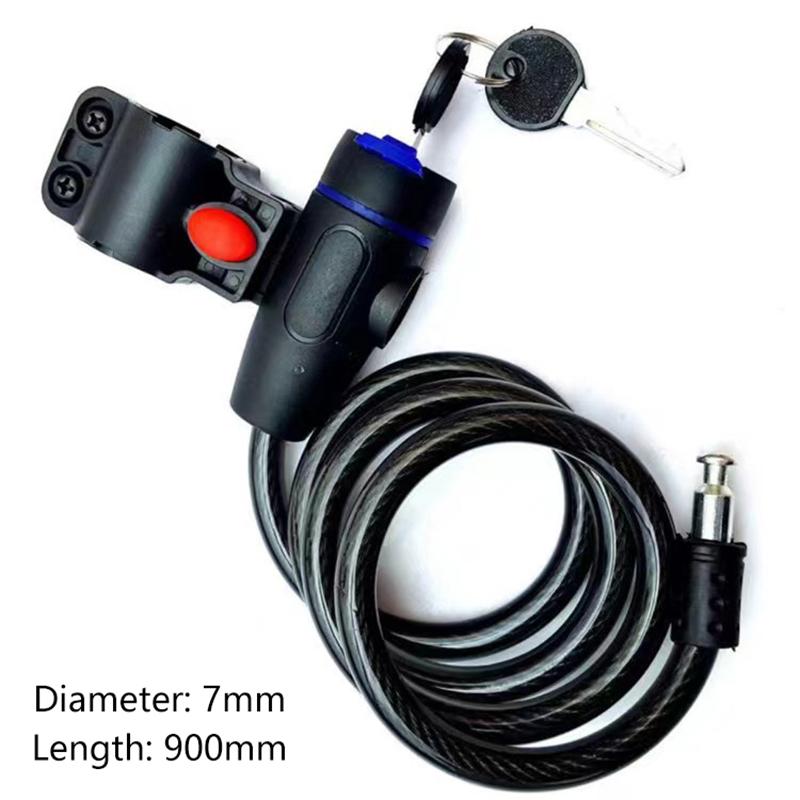 Univerzální zámek na motocykl Pás proti krádeži 2 klíče pro bezpečnost na kole Ocelové lano Kabel Přenosný elektrický zámek na vozidlo Kabelový zámek