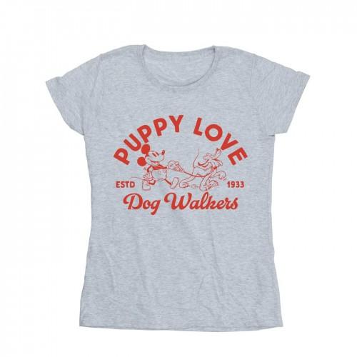 

Disney Womens/Ladies Mickey Mouse Puppy Love Cotton T-Shirt XXL білий