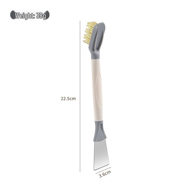 Double-Headed Kitchen Cleaning Brush: Gas Stove Scraper & Gap Tool for Oil & Dirt Removal