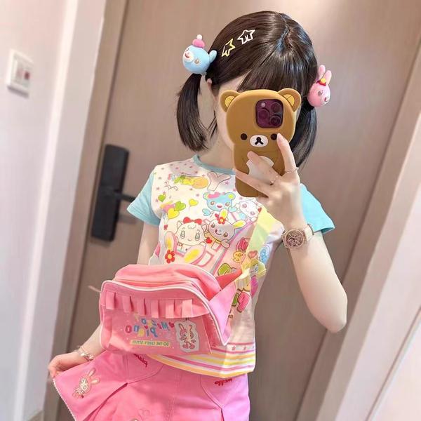 Japanese Camisetas Y2k Tops Sweet T Shirts Women's Clothing Cartoon Print Cute Tees 2025 Ropa Mujer Fashion Casual Summer Tshirt