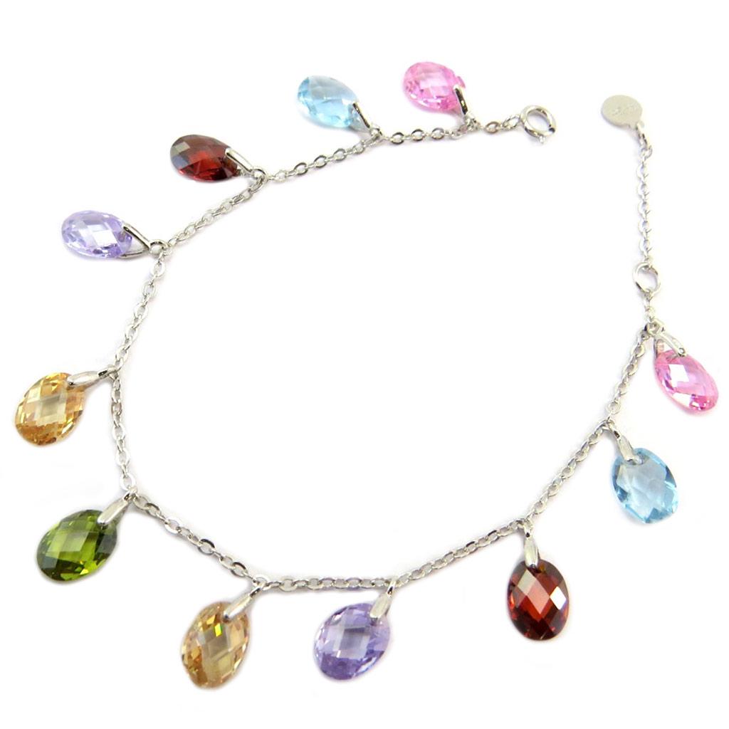 Les Trésors De Lily [P2331] - Bracelet Argent 'Linda' multicolore (rhodié) - 6x7 mm