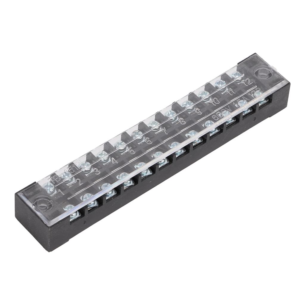 50 Terminal Blocks 15A 600V 12 Sections Connection Good Electrical Conductivity Wire Connectors for Distribution Box