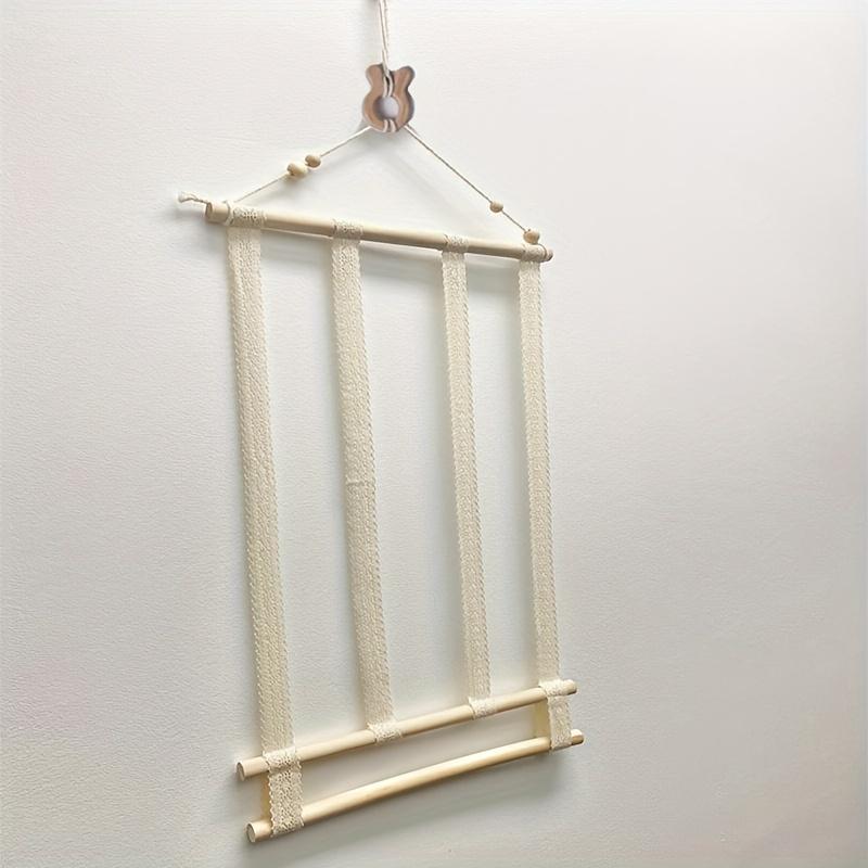 

Настенный органайзер для аксессуаров для волос Макраме Холщовый подвес с несколькими крючками для хранения и демонстрации бантов, резинок и заколок, Аксессуары для волос